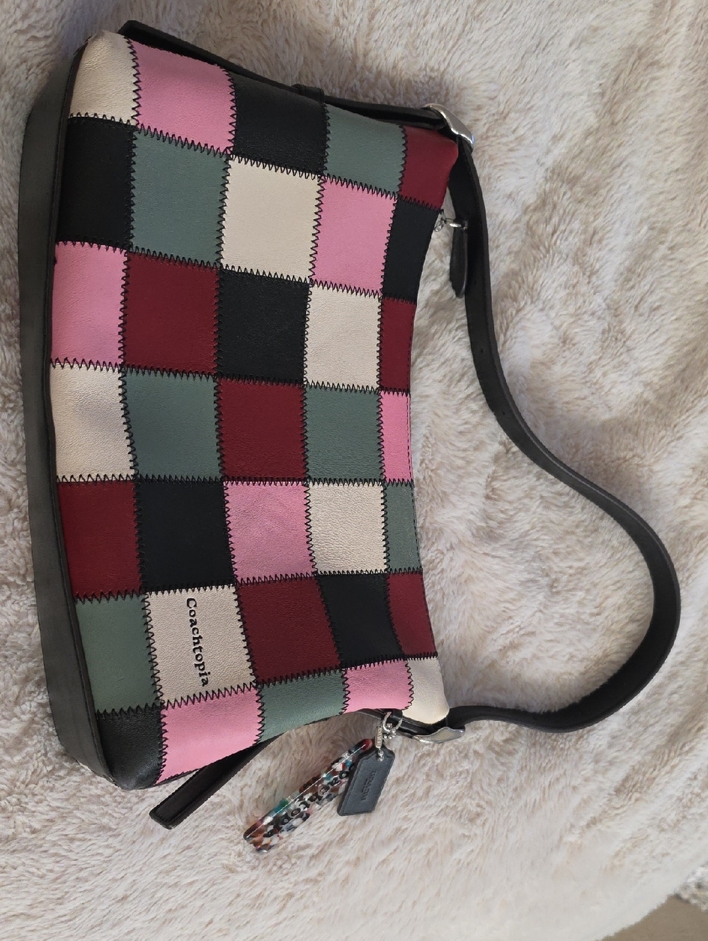 Coach COACHTOPIA Patchwork Checker Shoulder Bag in ALTER / EGO